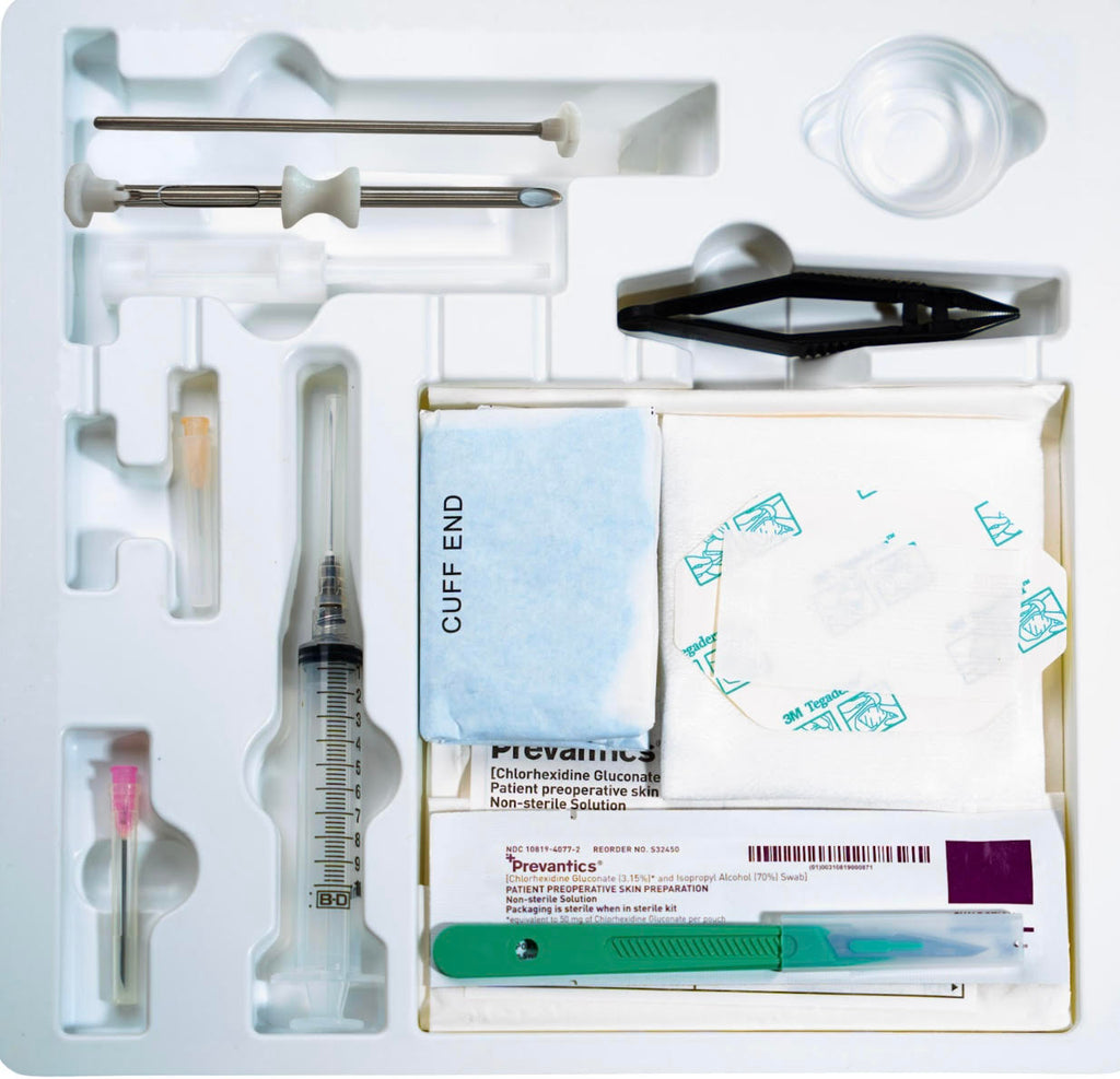 3.5 mm Stainless Steel Bevel Tip Trocar Kit (with Medium Gloves)