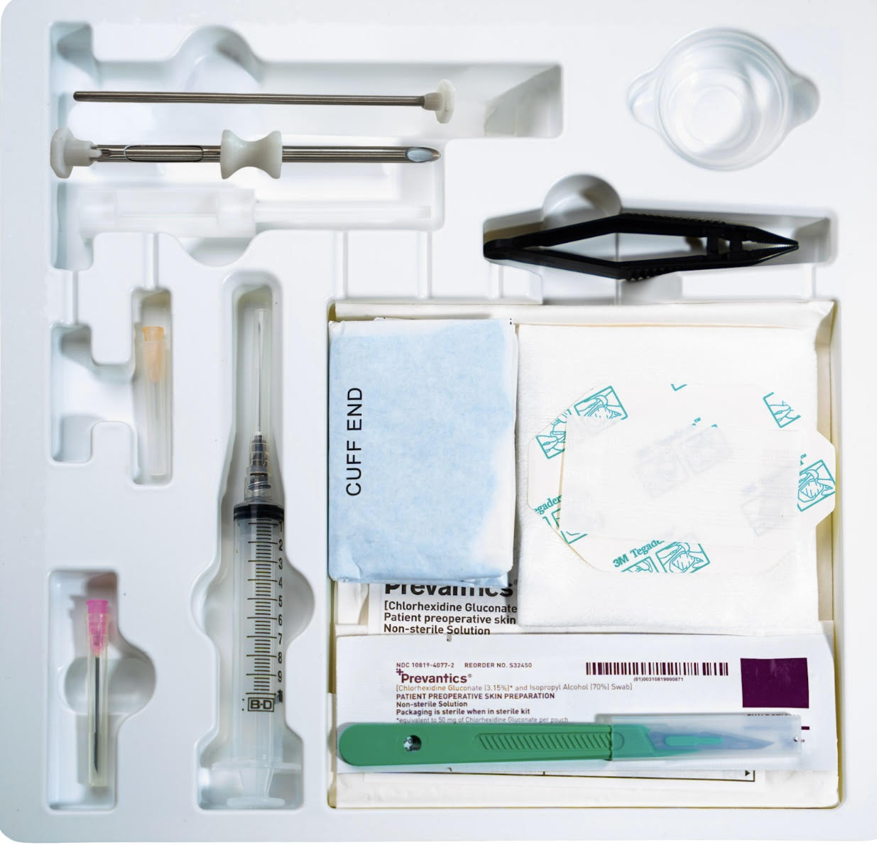 3.5 mm Stainless Steel Bevel Tip Trocar Kit (with Medium Gloves)
